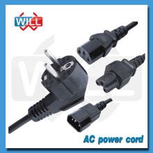 1.2m UE 3 Prong Plug Ac Cable de alimentación para Ac Adapter Laptop Notebook